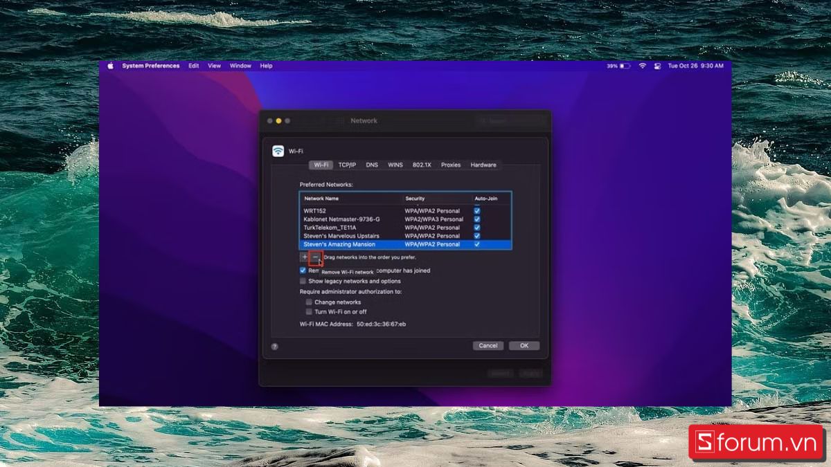 cách quên wifi trên macbook 12