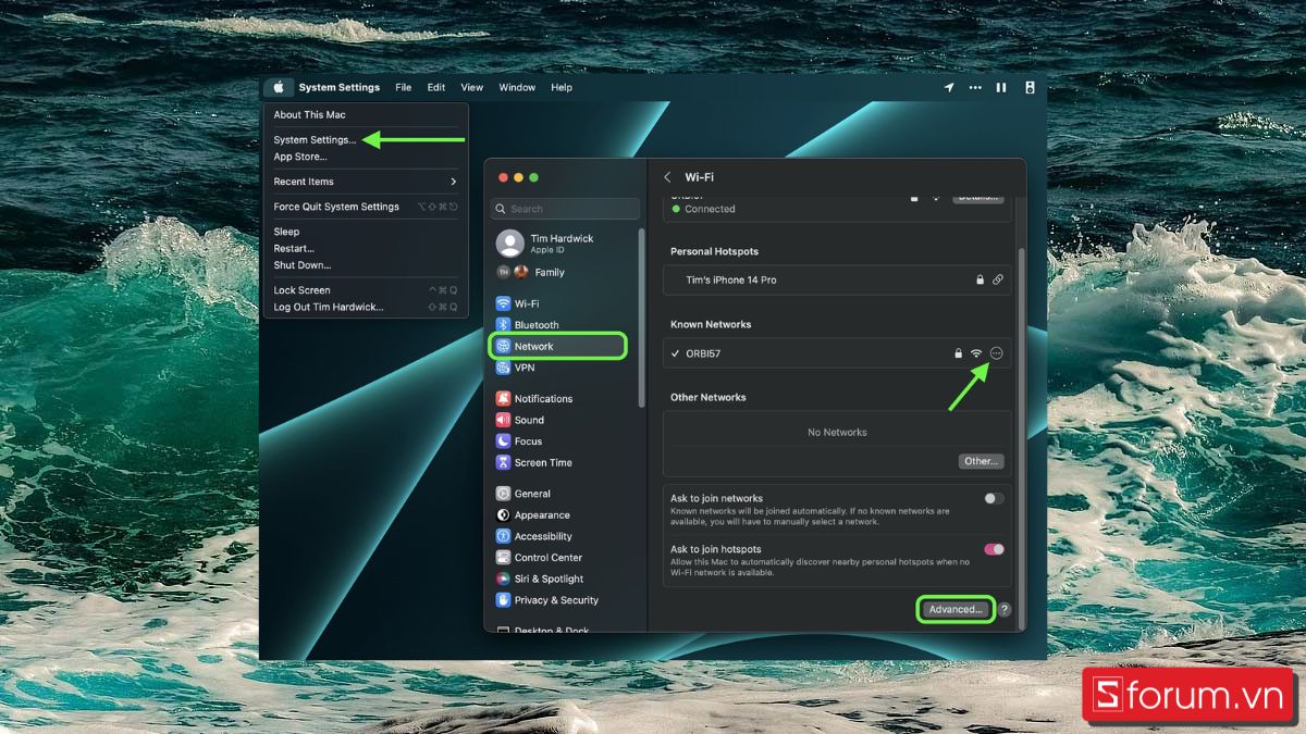 cách quên wifi trên macbook 27