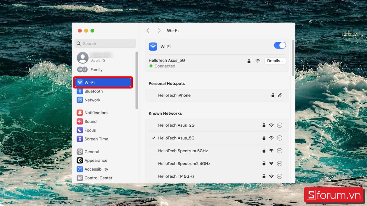 cách quên wifi trên macbook 4