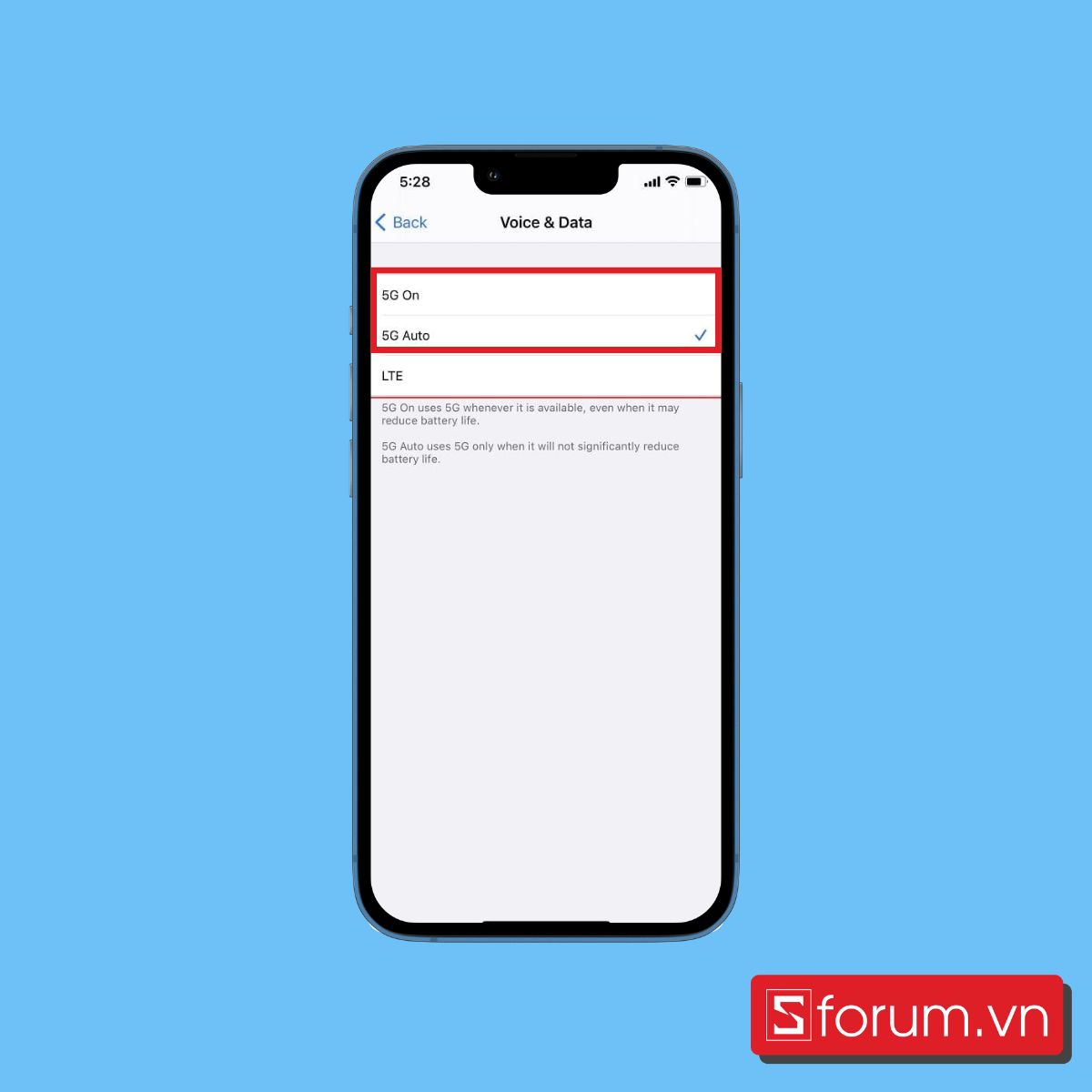 cách tắt 5g trên iphone 11