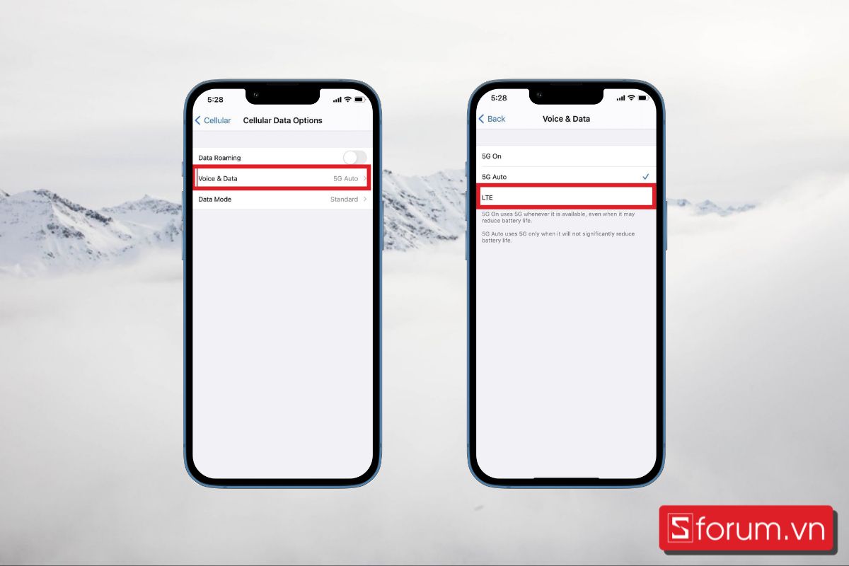 cách tắt 5g trên iphone 13
