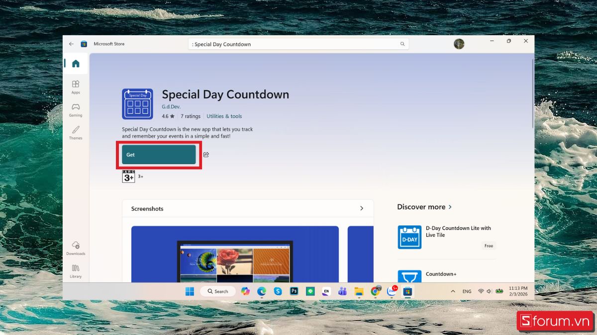 Nhấn nút tải phần mềm