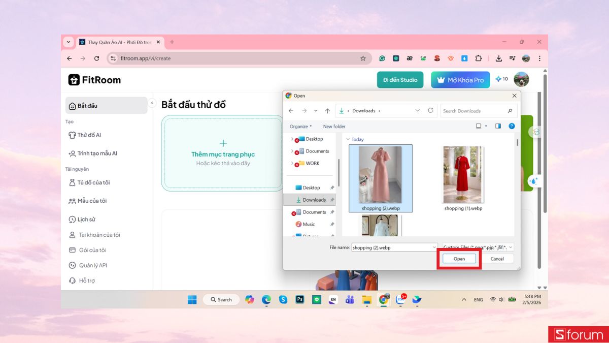 Tải ảnh áo dài lưu sẵn từ máy