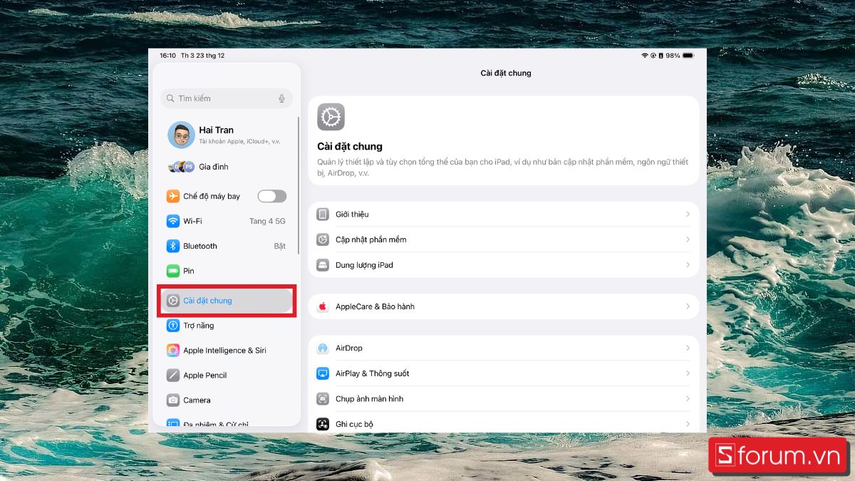 Tắt làm mới ứng dụng trong nền bước 1 2