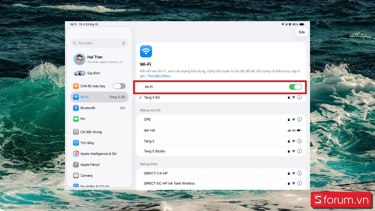 Cách tắt Wifi trên iPad khi không cần thiết 1