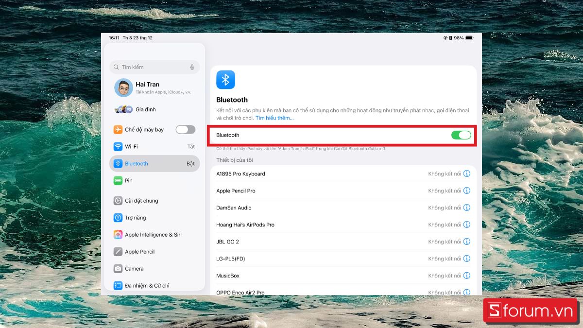 Cách tắt Bluetooth trên iPad khi không cần thiết 1