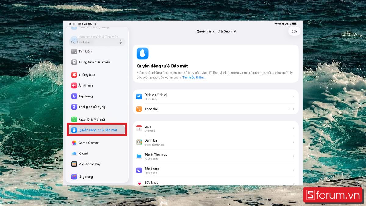 Tắt định vị và dịch vụ theo dõi nền bước 1