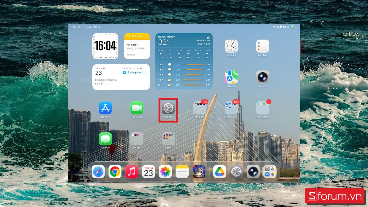 Kiểm tra những ứng dụng tiêu hao pin nhiều trên iPad bước 1