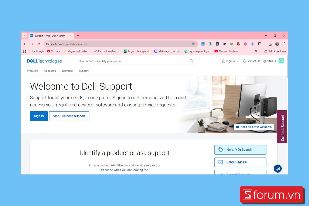 cách xem cấu hình laptop Dell bằng cách truy cập trang web - bước 2