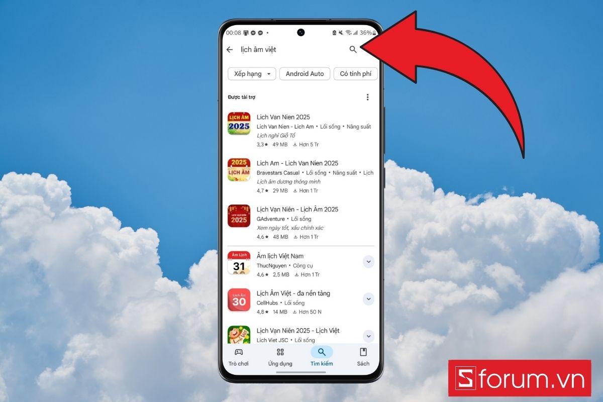 cách xem lịch âm trên oppo bằng app Lịch Vạn Niên1