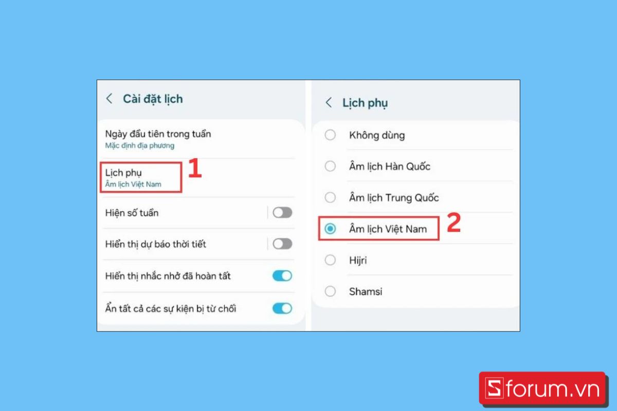 cách xem hiển lịch âm trên trên màn hình điện thoại oppo