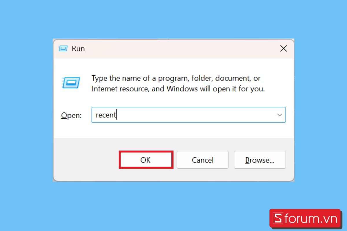 cách xóa bộ nhớ đệm trên máy tính Giải phóng cache bằng Recent Places bước 2