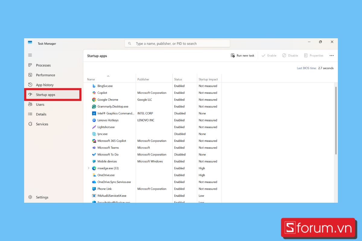 cách xóa bộ nhớ đệm trên máy tính tắt ứng dụng khởi động cùng máy bước 2