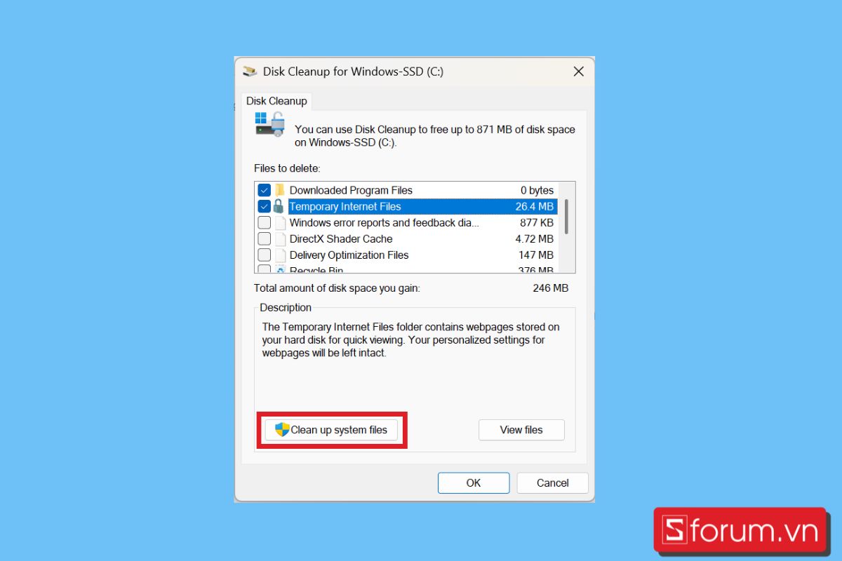 Cách xóa bộ nhớ đệm trên máy tính dọn dẹp ổ đĩa bước 2