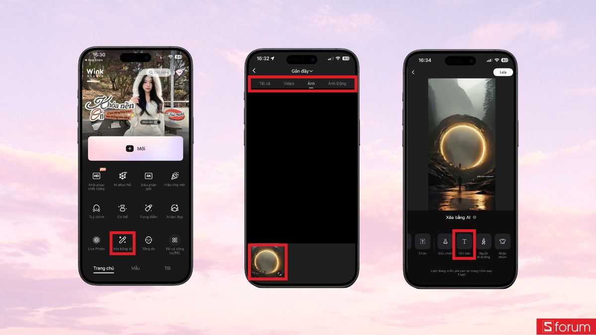 Lựa chọn chế độ xóa bằng AI