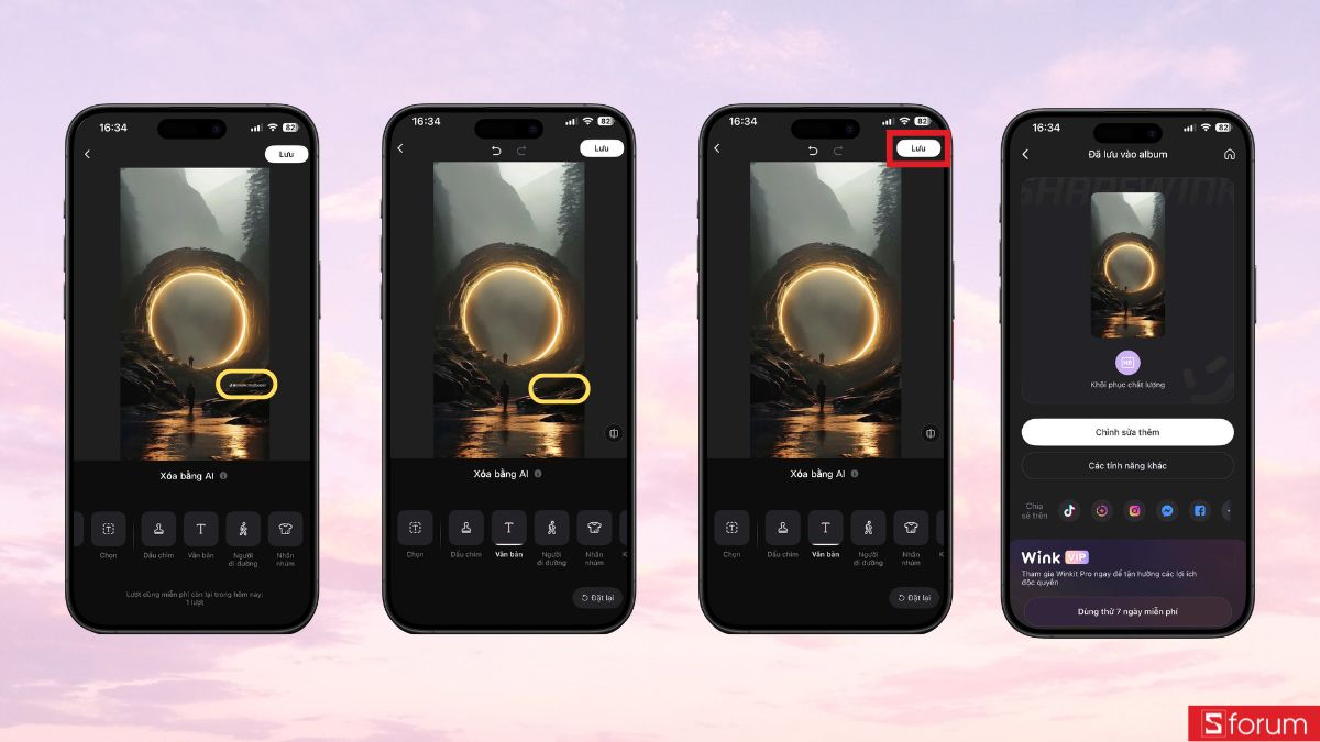 Xóa logo và lưu ảnh