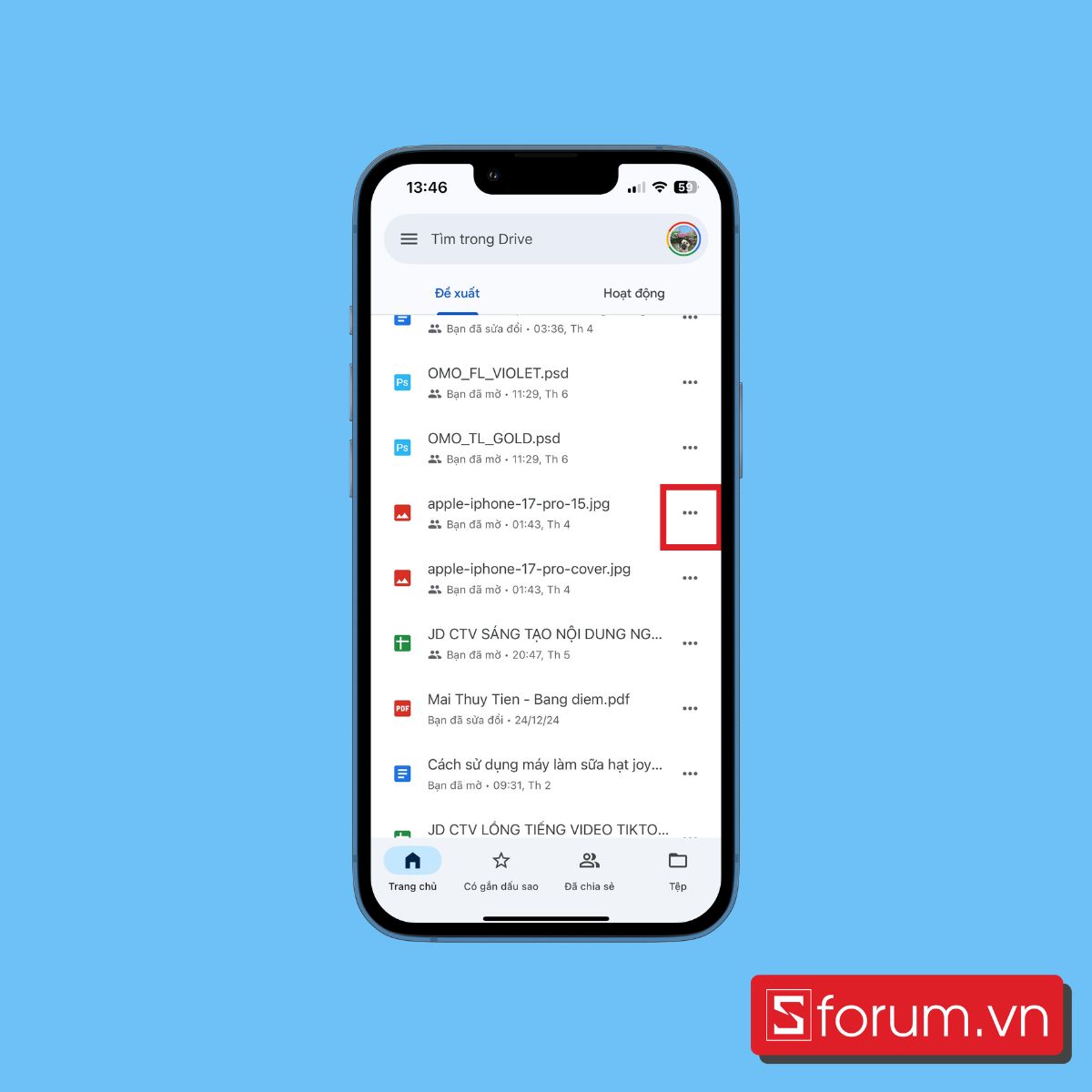 Tìm và chọn ảnh cần tải