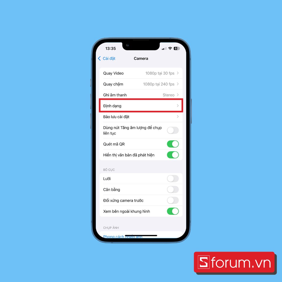 Thay đổi Định dạng