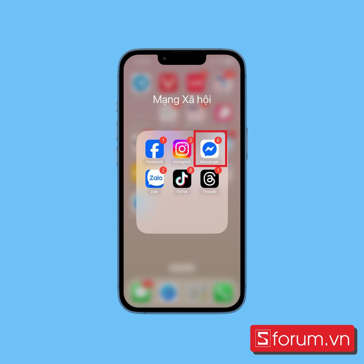 Tìm và mở ứng dụng Messenger