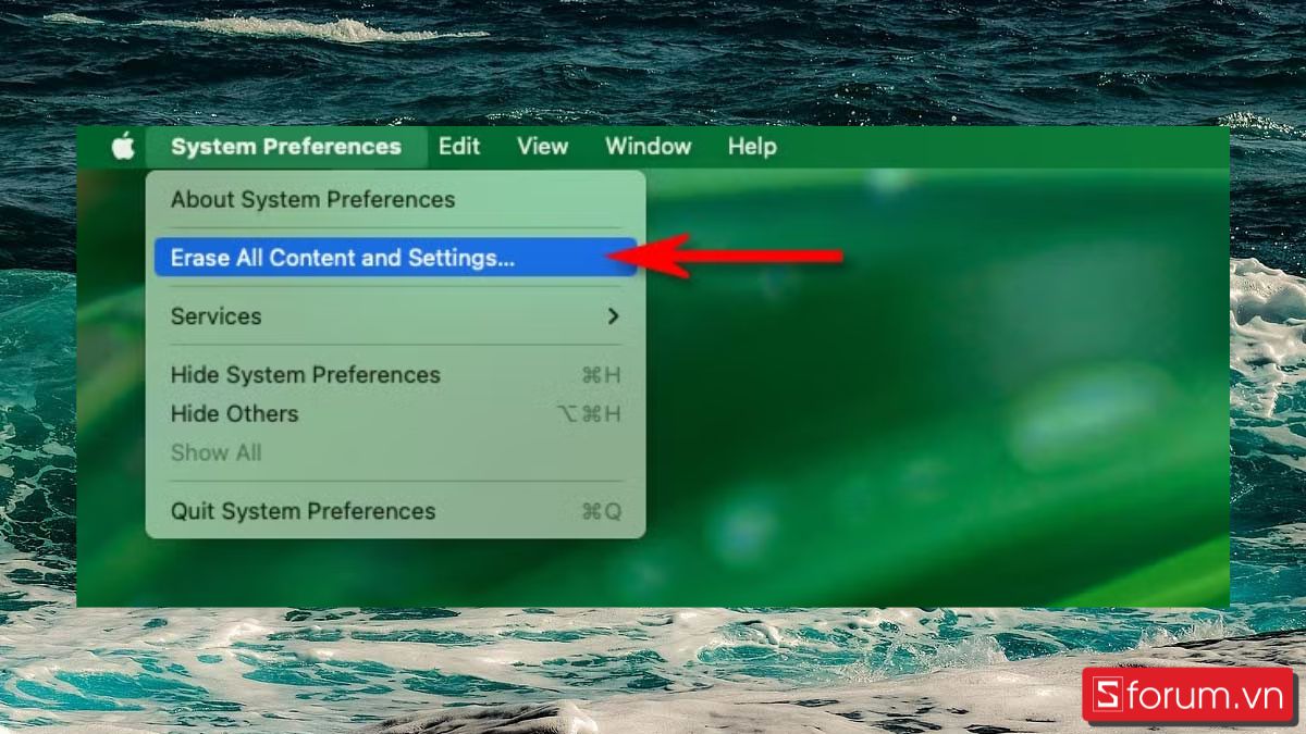 Khôi phục cài đặt gốc MacBook trên macOS Monterey bước 1