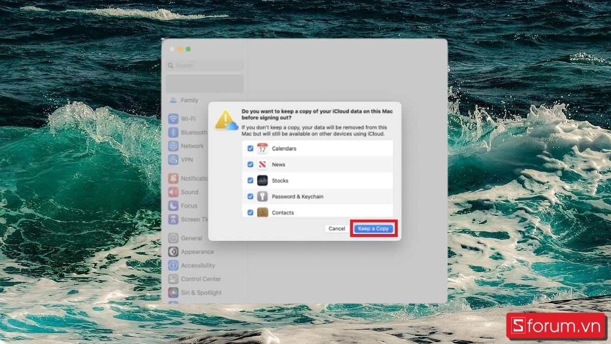Chuẩn bị trước khi cài lại Mac - đăng xuất khỏi icloud bước 3
