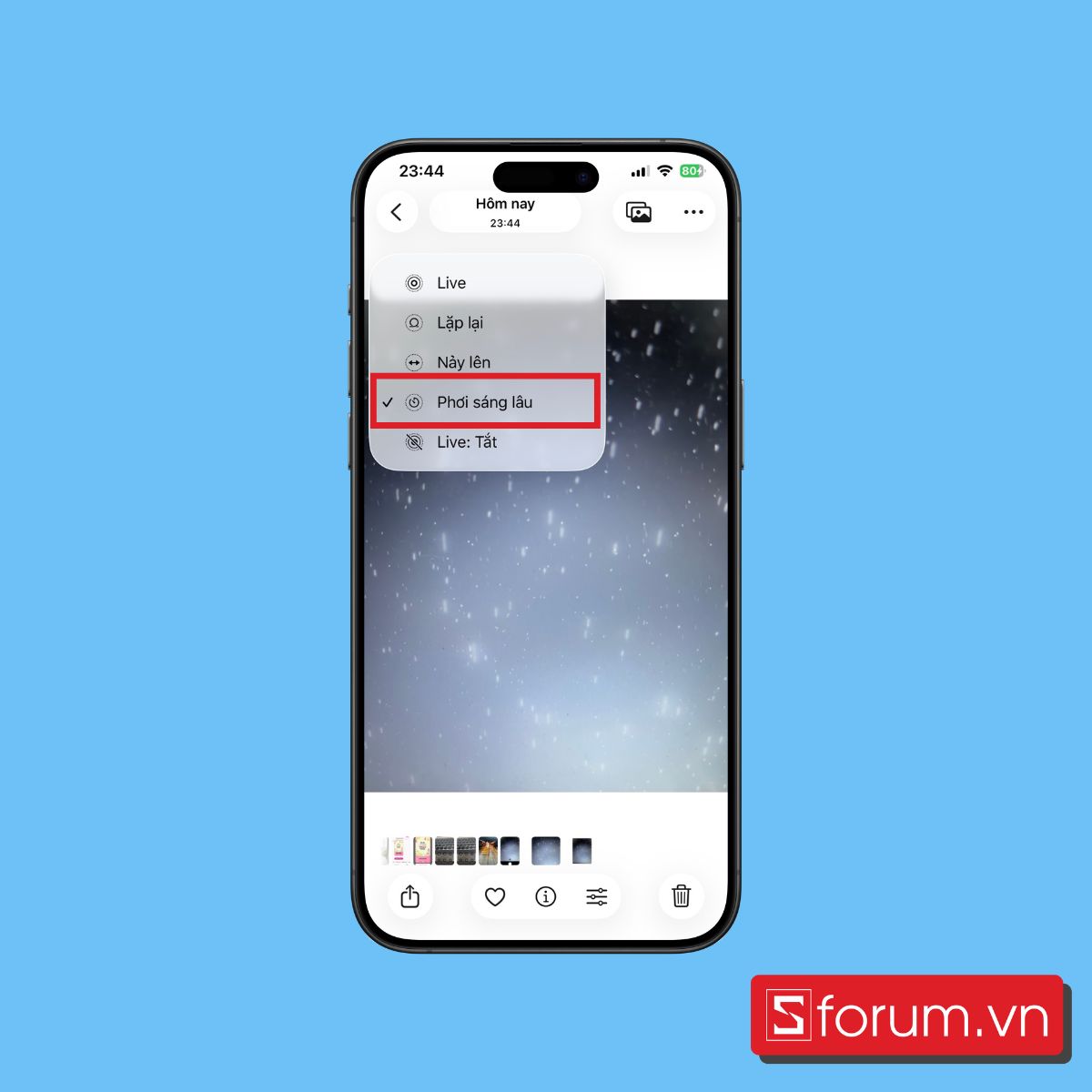 cách chụp phơi sáng trên iPhone với tính năng live photos bước 3