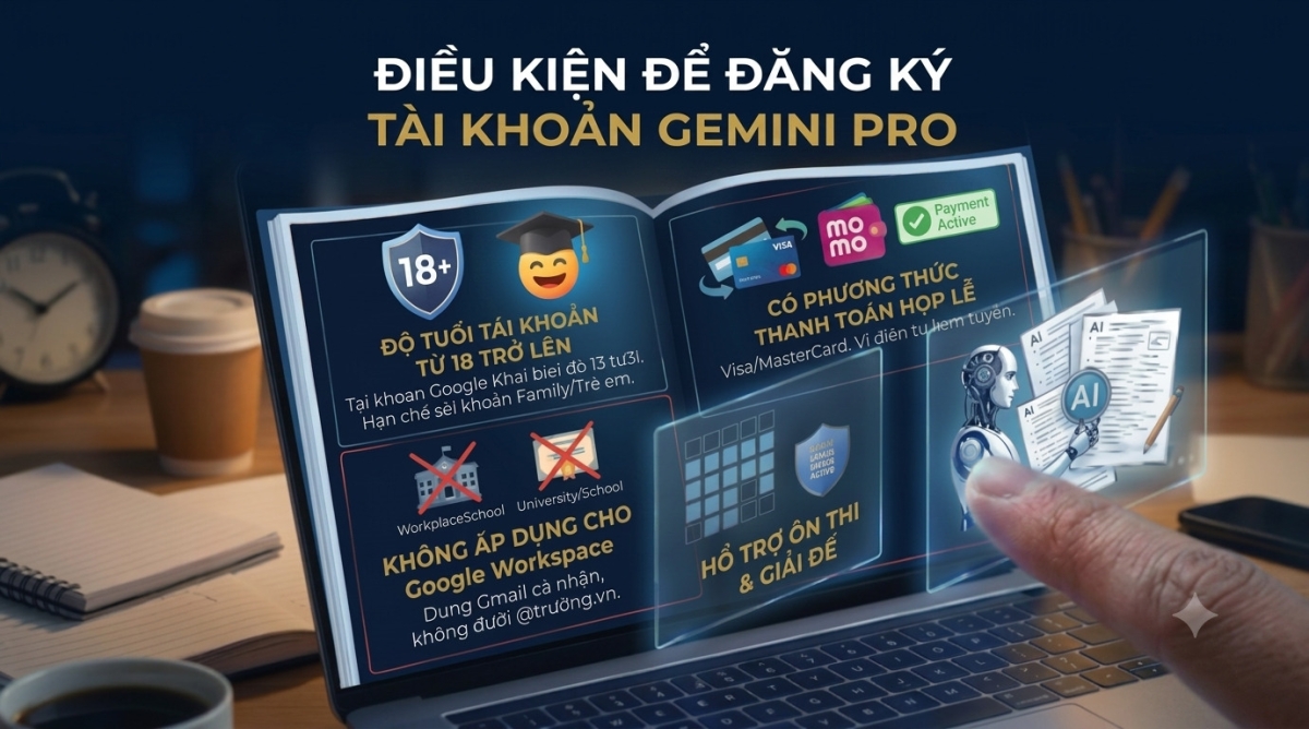 Điều kiện đăng ký Gemini Pro