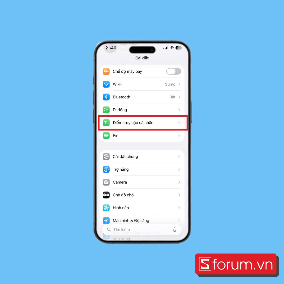 Truy cập vào Điểm truy cập cá nhân