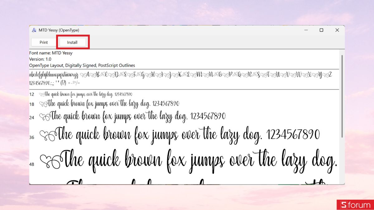 Cài đặt font vào hệ thống 