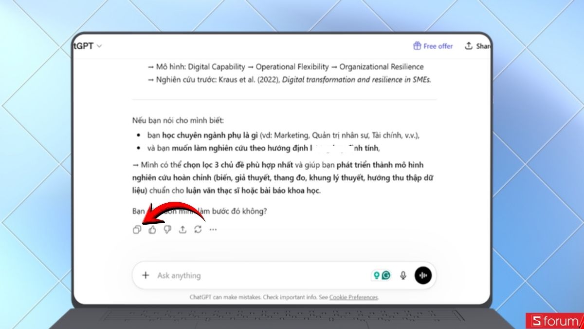 Nhấp vào biểu tượng copy