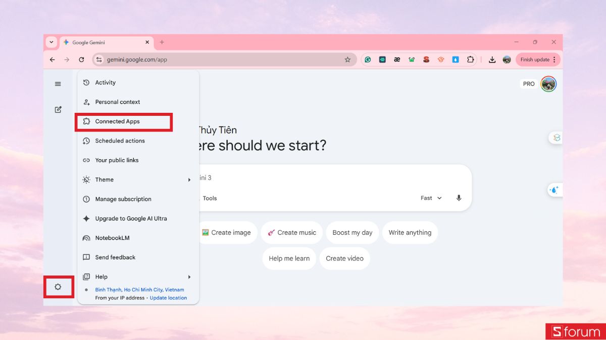 Kích hoạt tiện ích