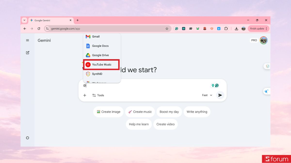 Sử dụng câu lệnh để gọi Youtube Music