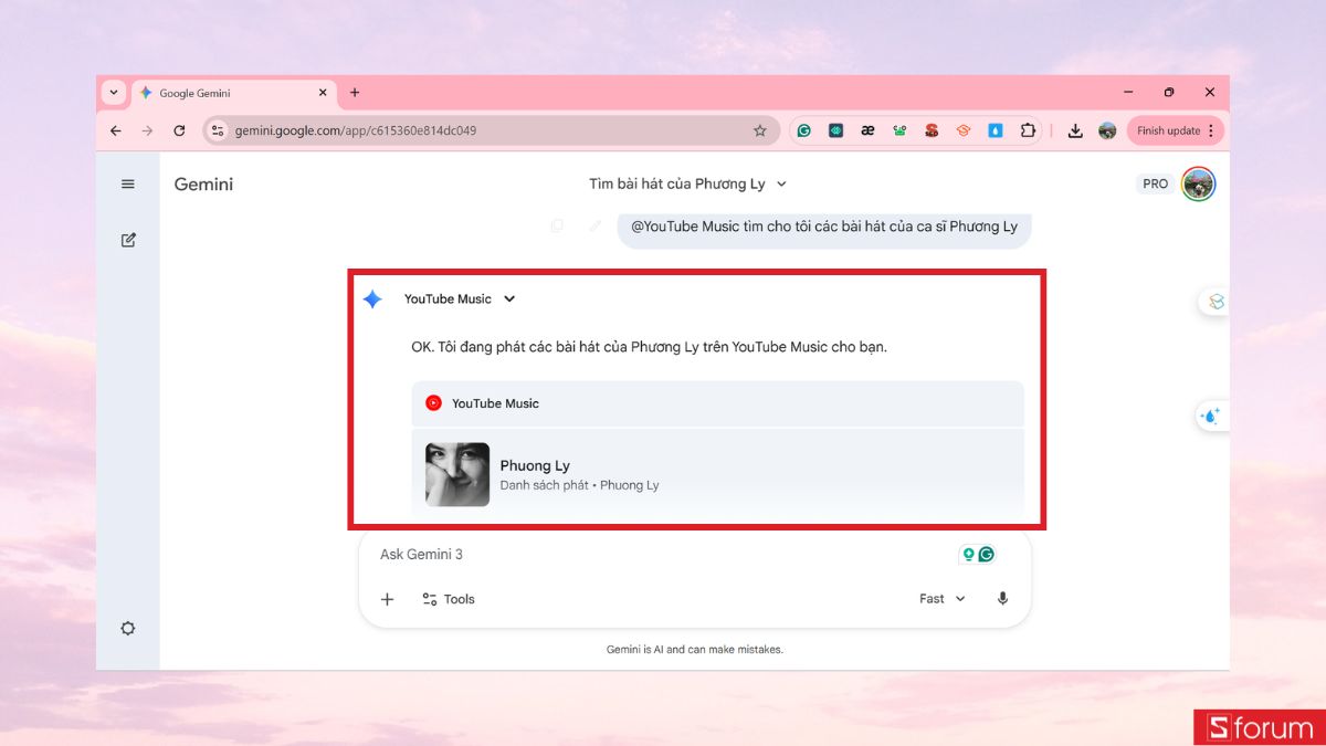 Gemini trả kết quả