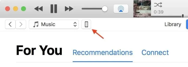 Click vào biểu tượng iPhone