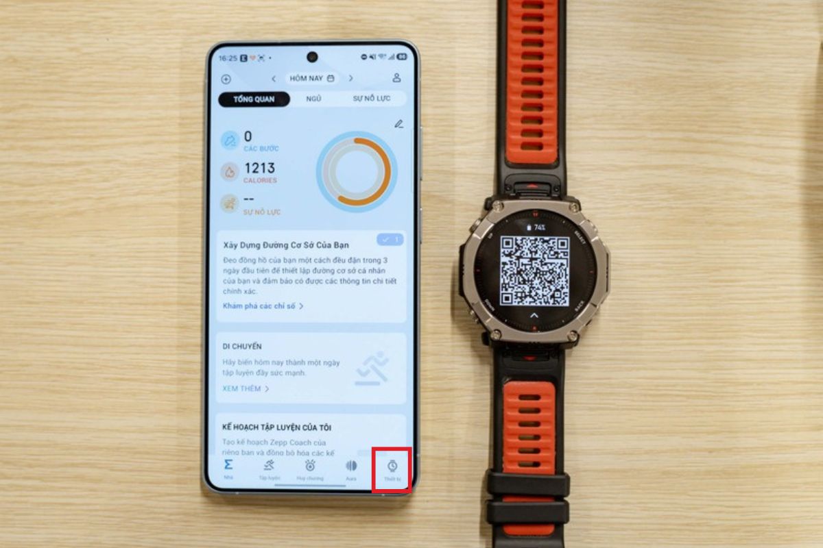 Chọn tab thiết bị