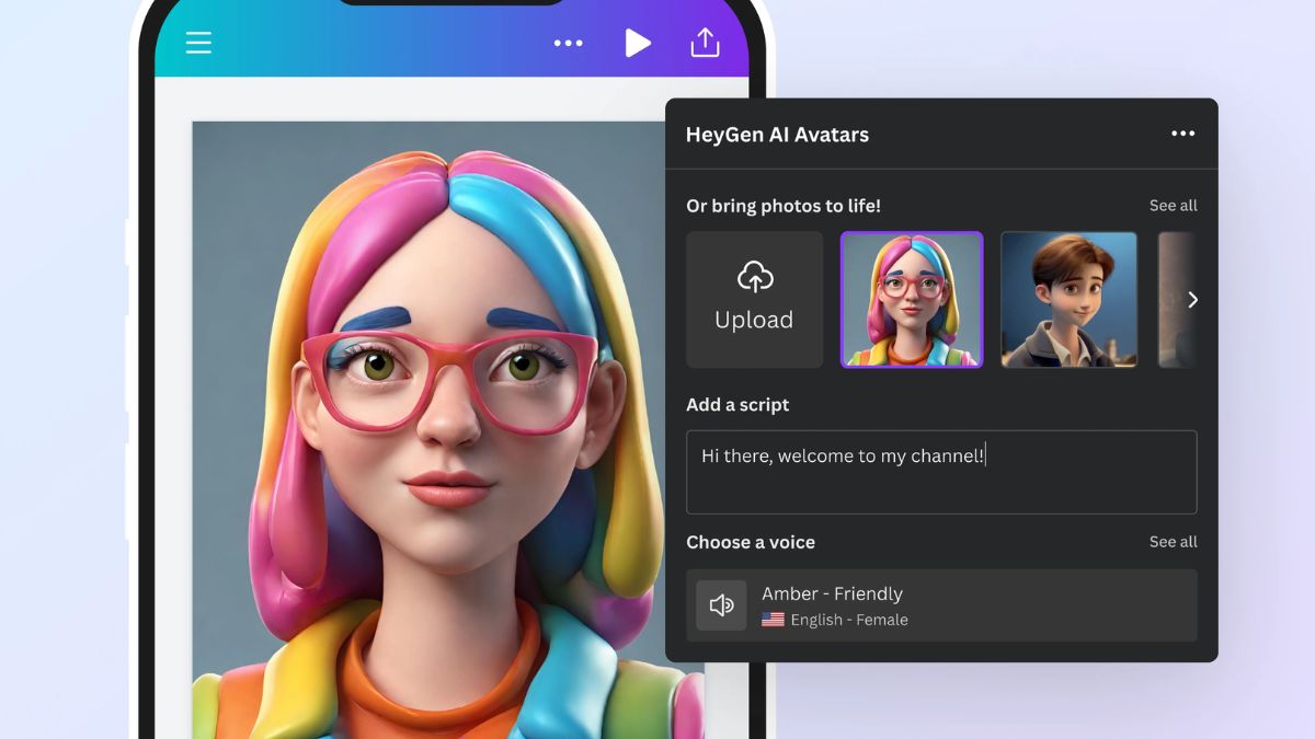 Giao diện Canva AI trực quan