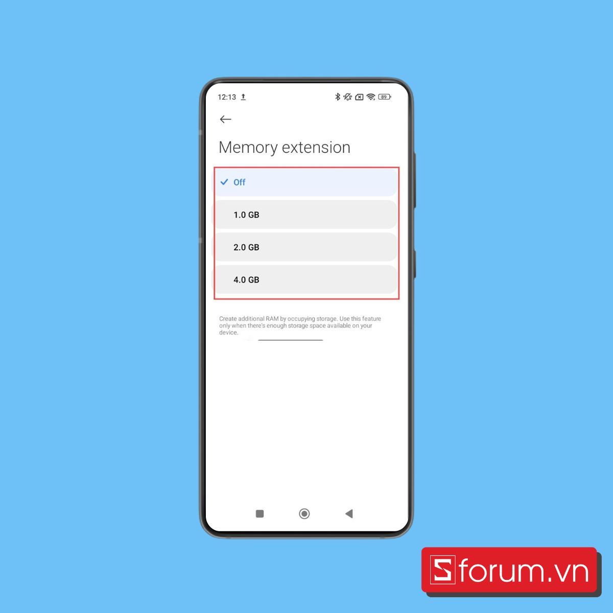 Cách bật RAM ảo Xiaomi bước 4