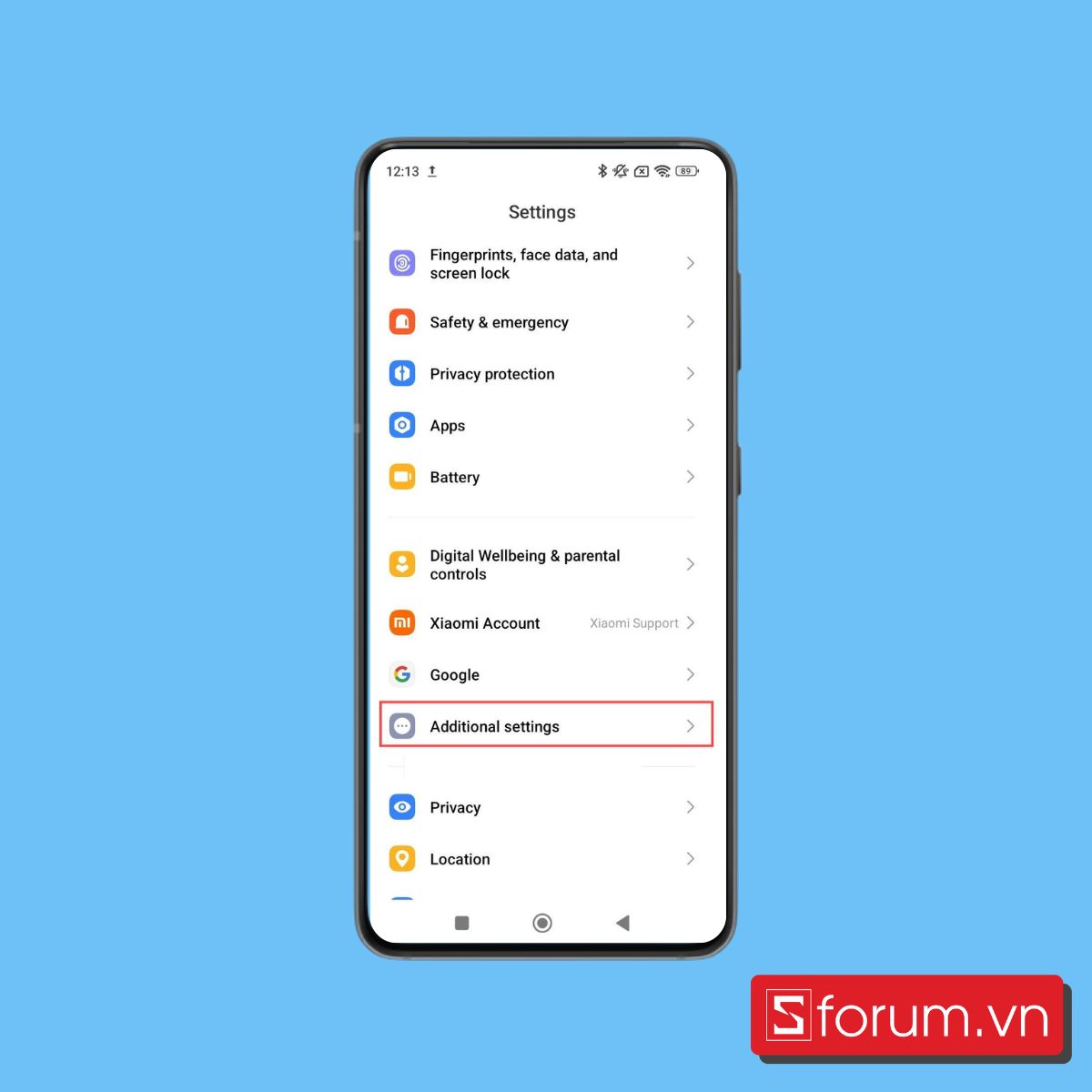 Cách bật RAM ảo Xiaomi bước 2