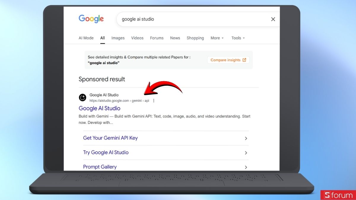 Vào Google AI Studio