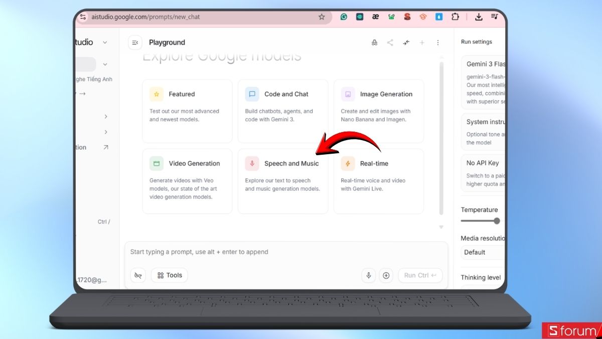 Chọn chế độ chuyển thành âm thanh