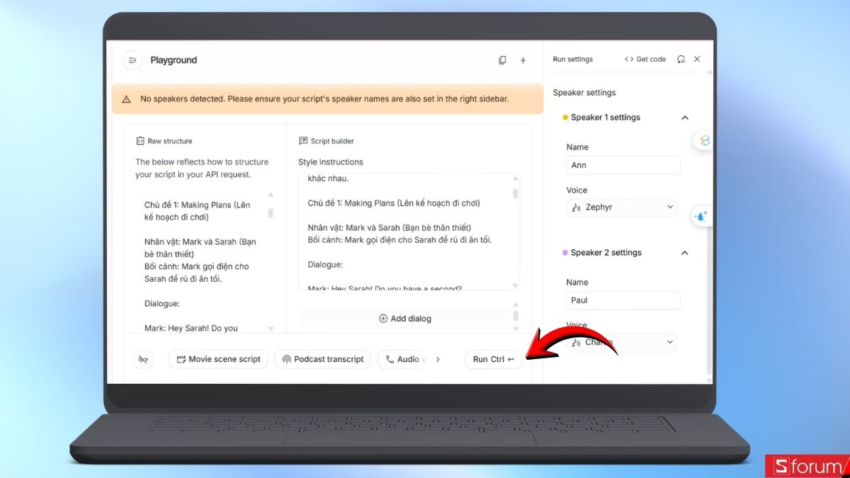 Tạo đoạn hội thoại