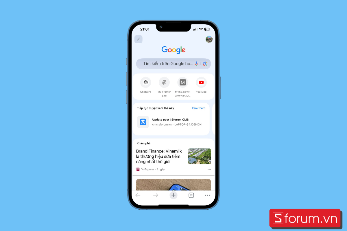 Mở ứng dụng Google