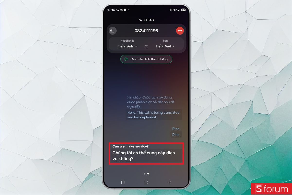 Tính năng phiên dịch song song 