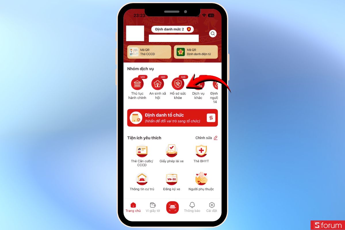 Vào Hồ sơ sức khỏe