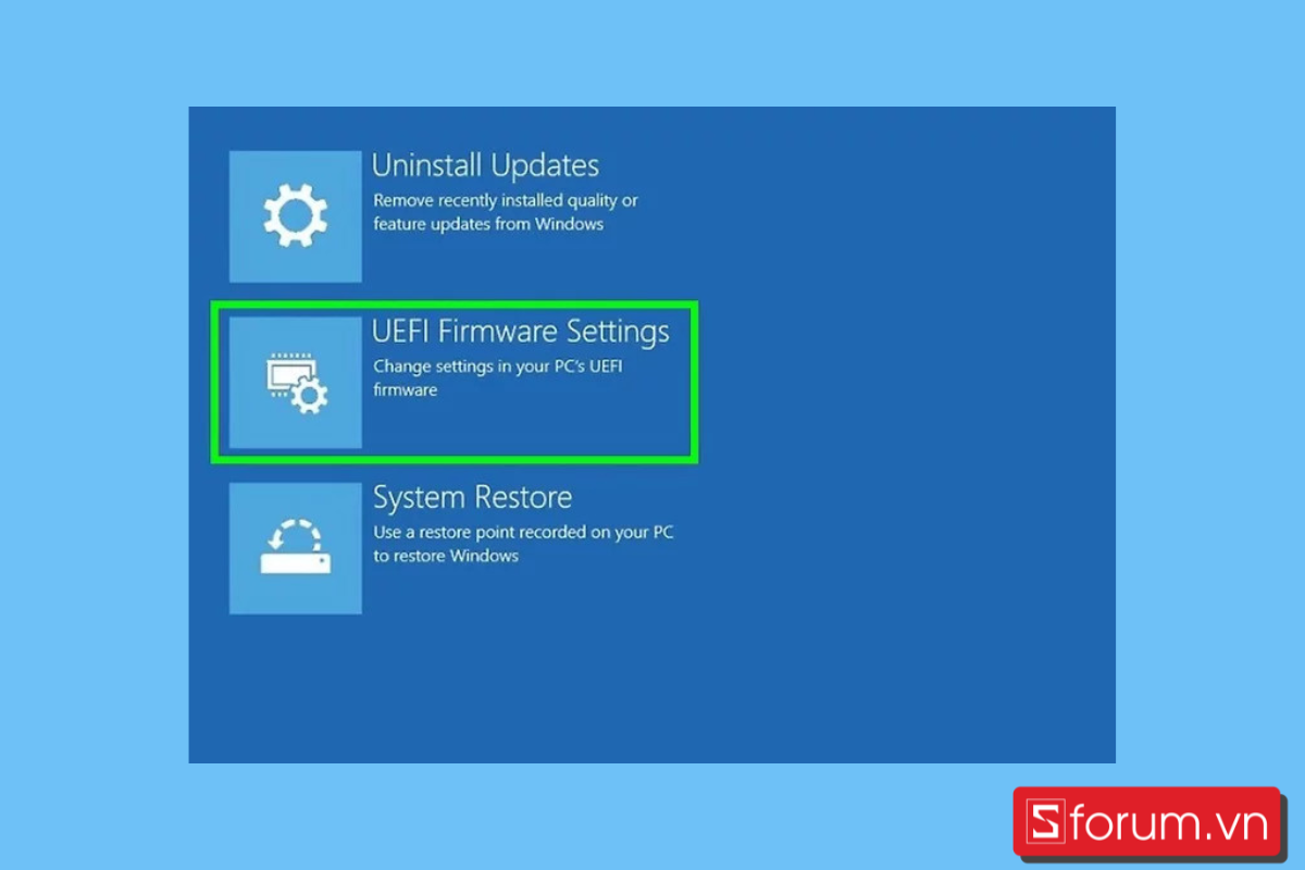 Cách vào BIOS HP bằng settings - bước 5