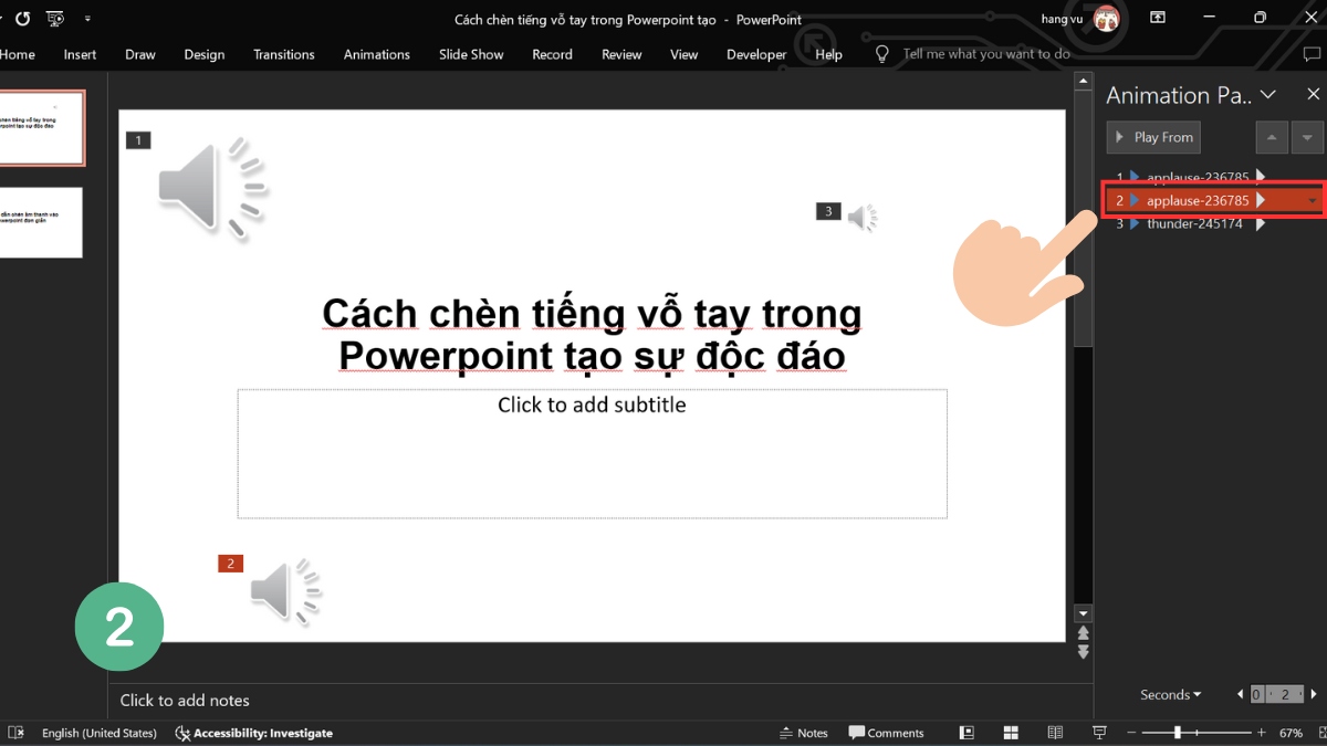 Hướng dẫn cách tắt tiếng vỗ tay trong Powerpoint Hướng dẫn cách tắt tiếng vỗ tay trong Powerpoint
