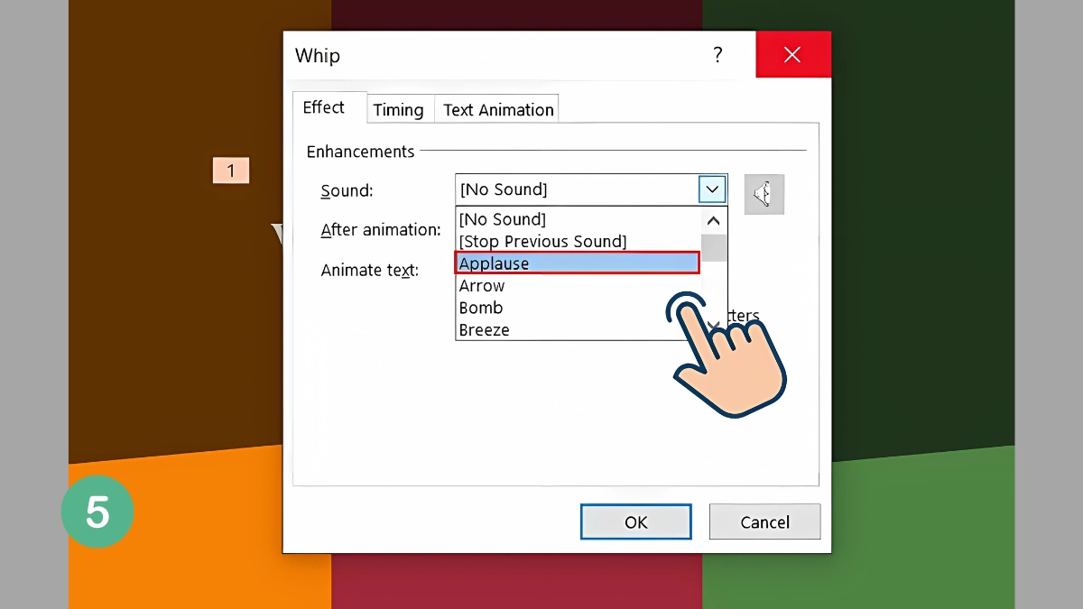 Cách tạo tiếng vỗ tay trong Powerpoint bước 5 Cách tạo tiếng vỗ tay trong Powerpoint bước 5