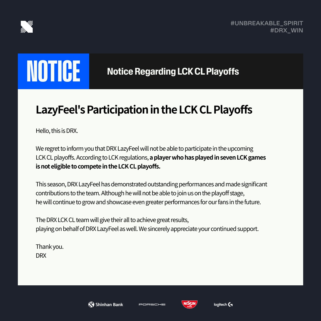 LMHT: Sao Việt Nam Lazyfeel mất quyền tham dự Playoffs LCK CL, tương lai bấp bên khi Teddy trở lại