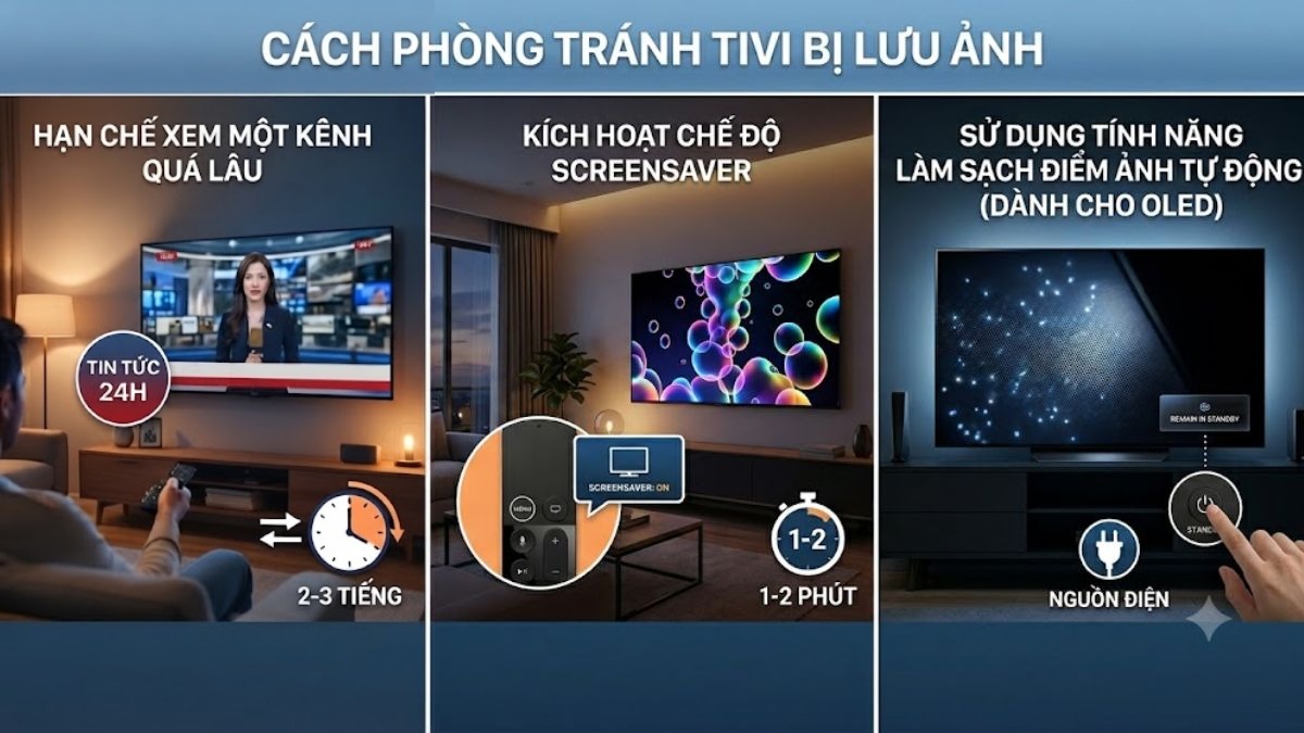 Cách phòng tránh tivi bị lưu ảnh
