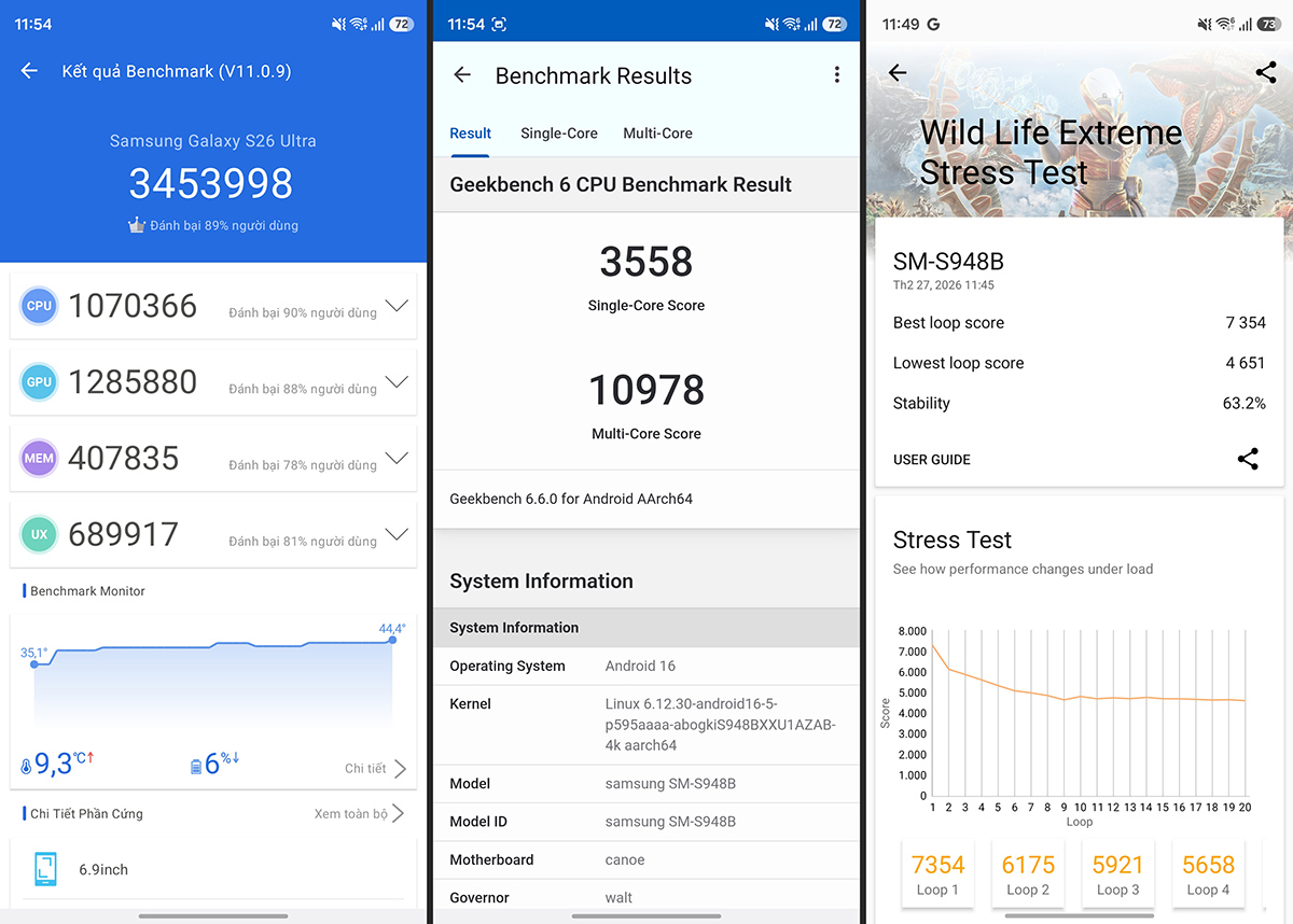 So sánh Samsung Galaxy S26 Ultra và Xiaomi 17 Pro Max về hiệu năng